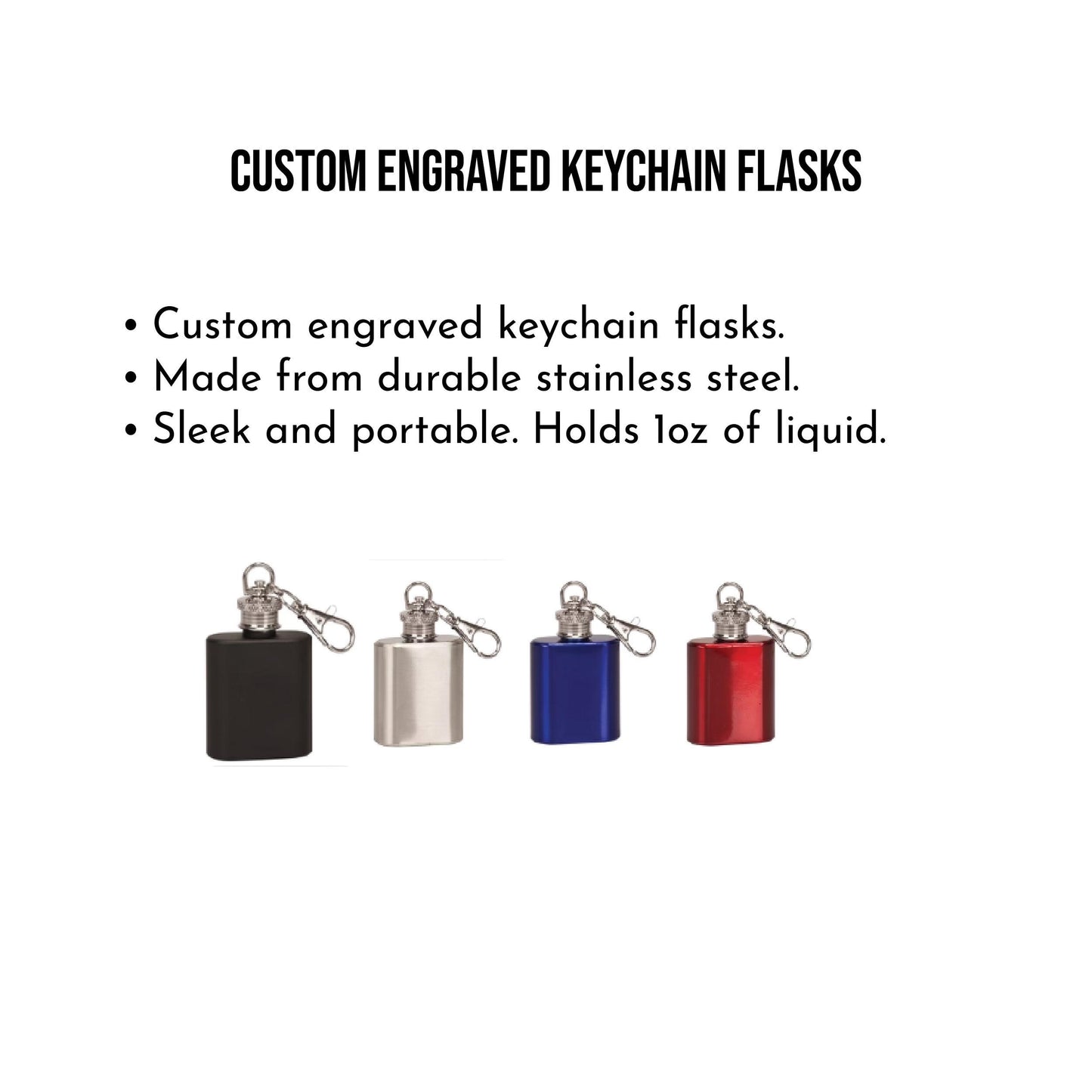 Personalized 1oz keychain flask, Custom Monogrammed Mini Flask Gift for Him, Husband, Men