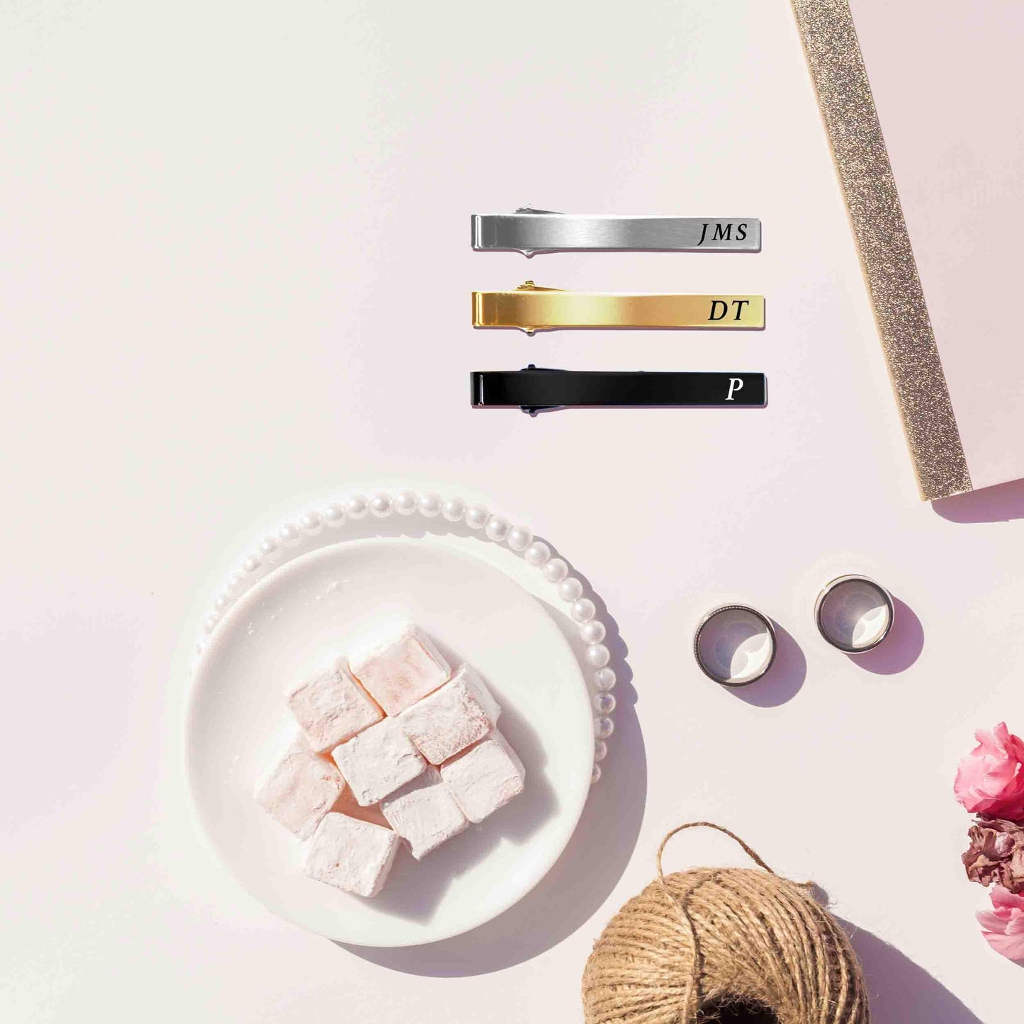 Personalized initials name Tie Clip, Custom TieClip, Mens Jewelry Gift