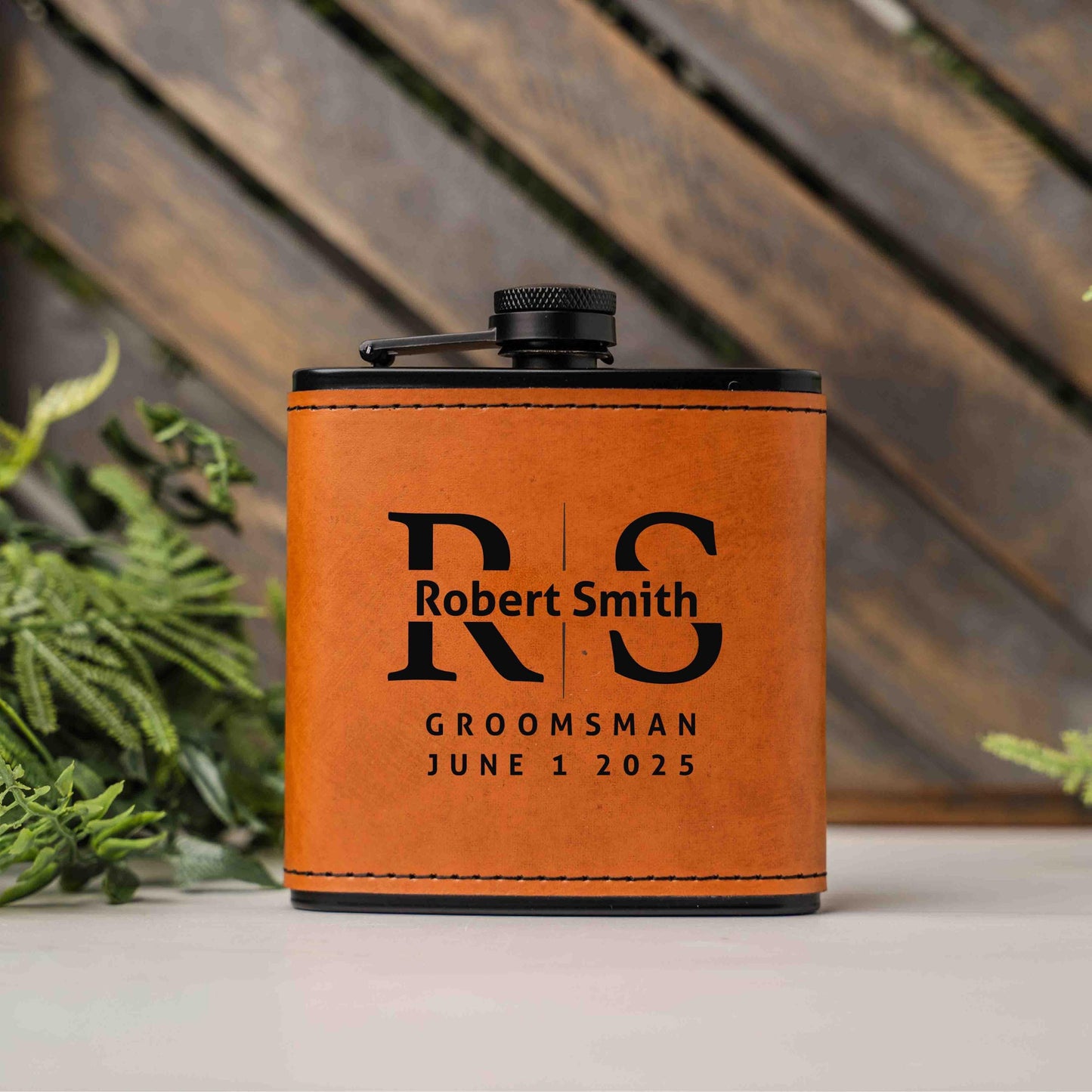 Personalized Flask, Custom Monogrammed Flask Gift for Him, Groomsman proposal gift, Husband, Men's Gift