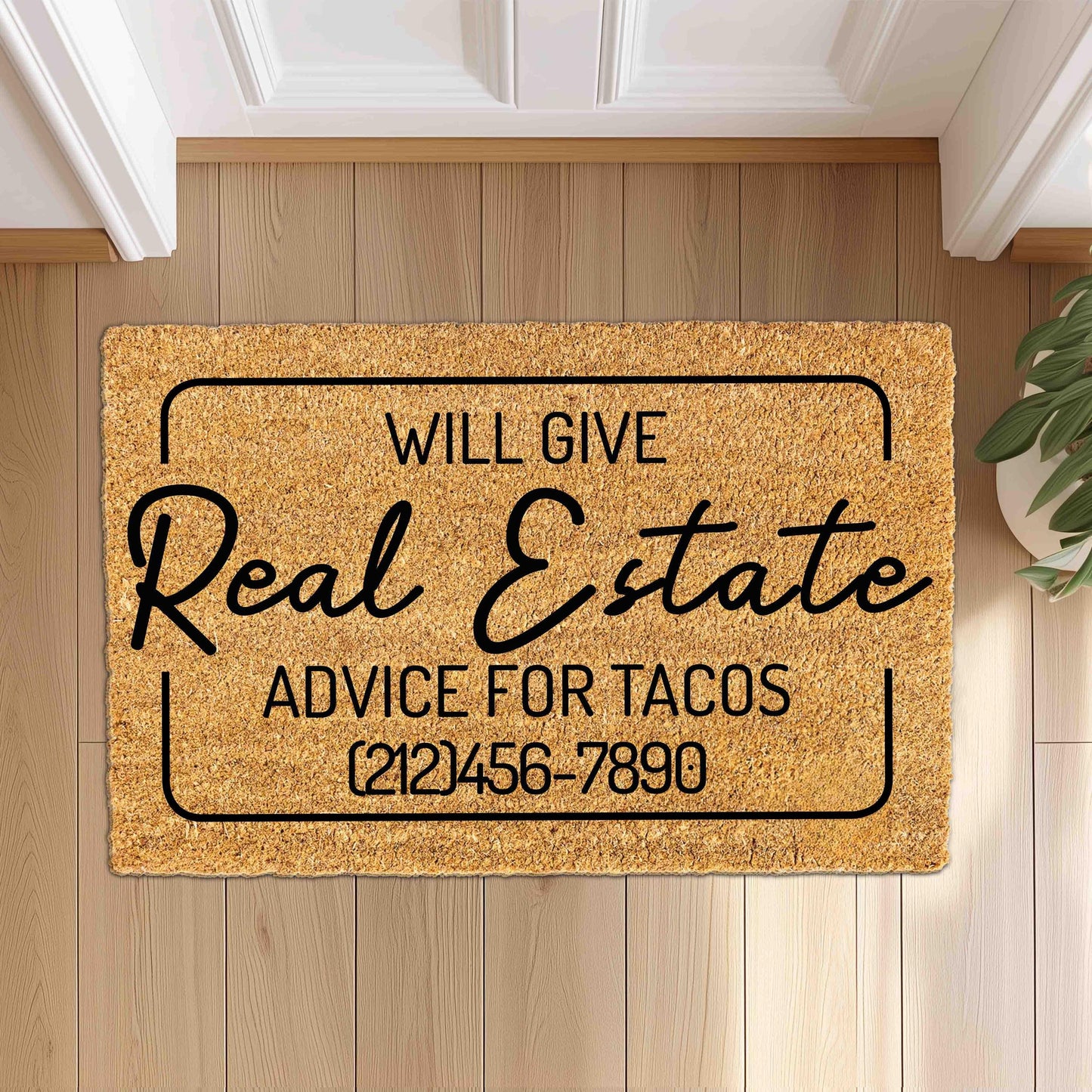 Personalized Real Estate Realtor Doormat, Custom Small Business Advertisement Doormat, Real Estate Broker Gift Outdoor Mat