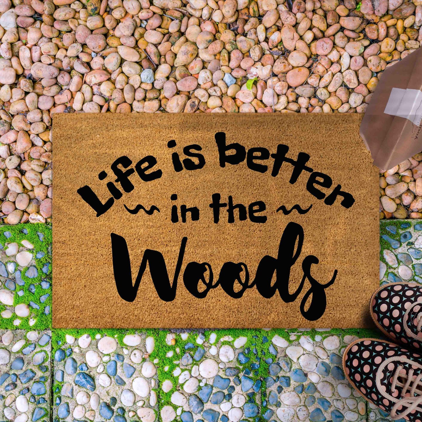 Personalized House Doormat for any house, Life is Better at the 'custom text' doormat, Housewarming Gift, Home Decor Outdoor Mat