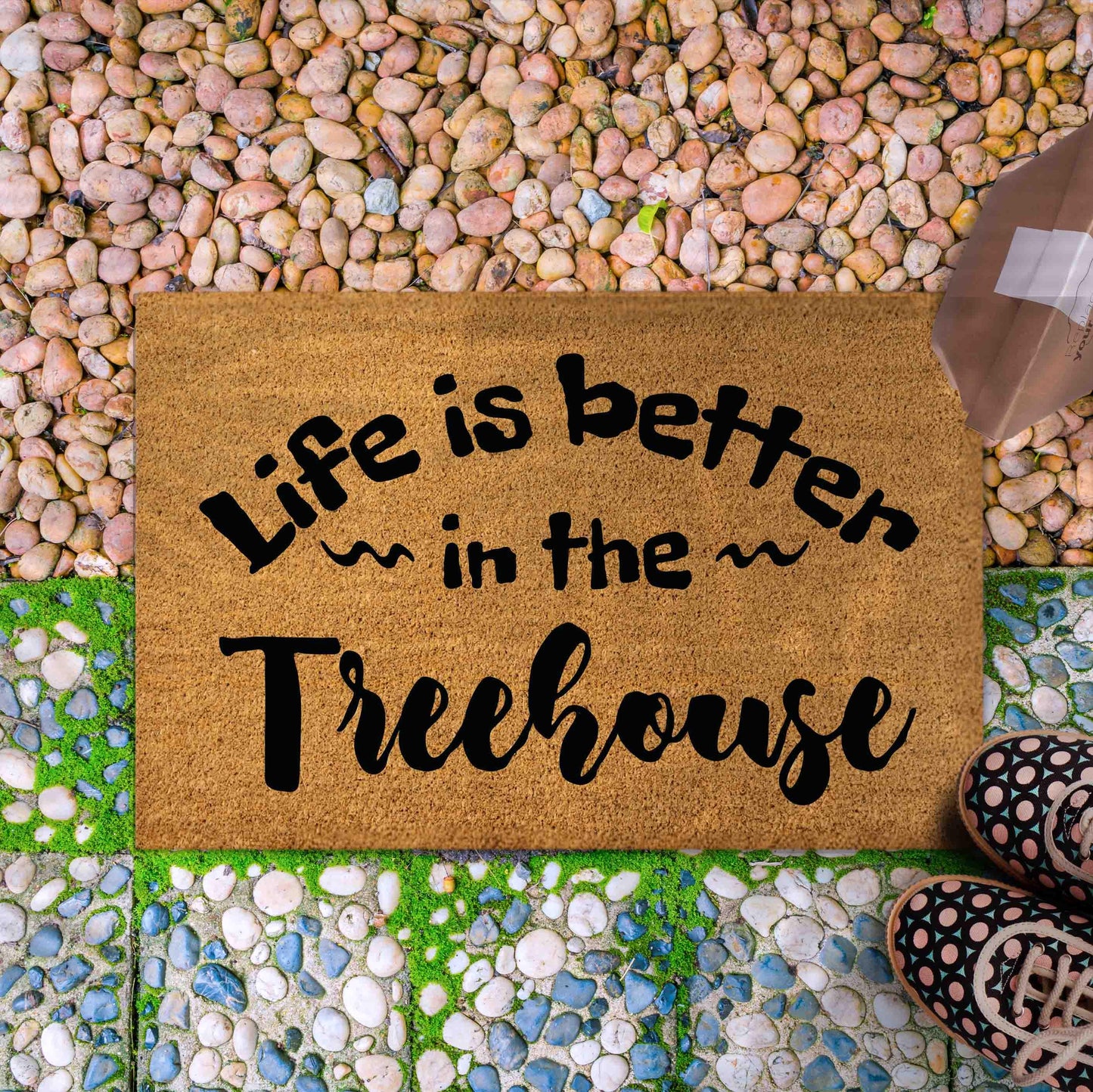 Personalized House Doormat for any house, Life is Better at the 'custom text' doormat, Housewarming Gift, Home Decor Outdoor Mat