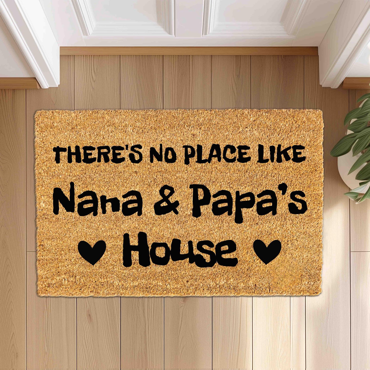 Personalized Doormat for Grandma Grandpa House, Customize the title/text,  There's no place like Nana & Papa's House, Grandparents Gift