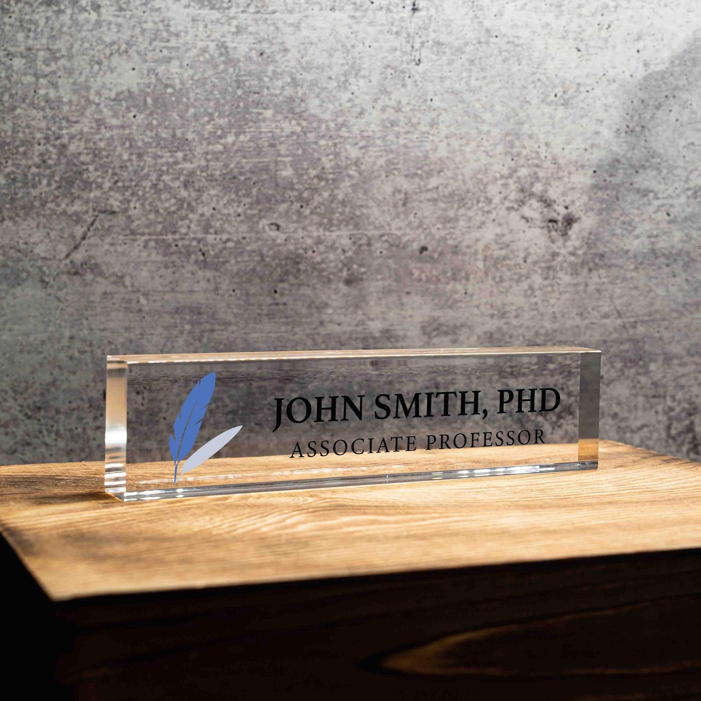 Personalized Nameplate for Associate Professor or any title, Custom Name Wedge, Desk Sign, Office Job Title Desk Bar Clear Name Plate