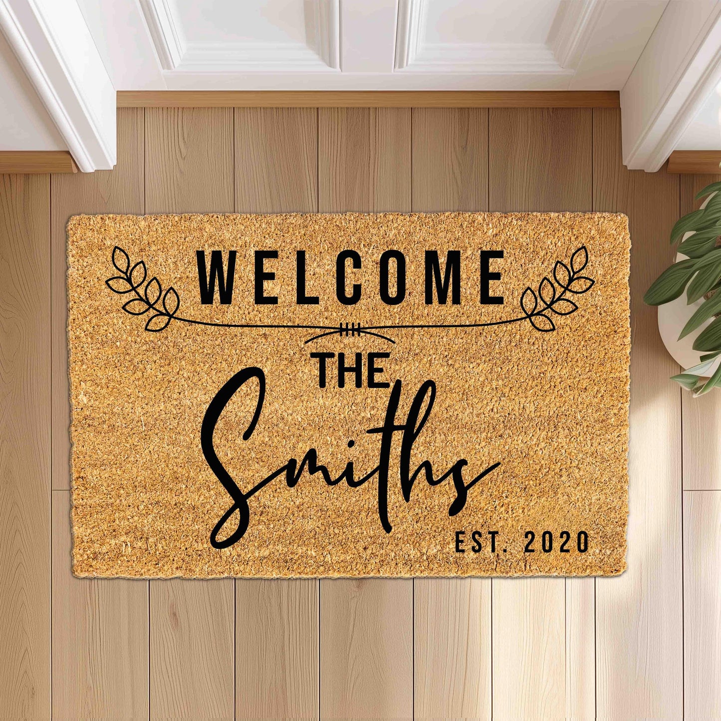 Personalized Welcome Doormat with Family name, Custom last name Established year doormat, Housewarming Gift, House Decor Outdoor Mat