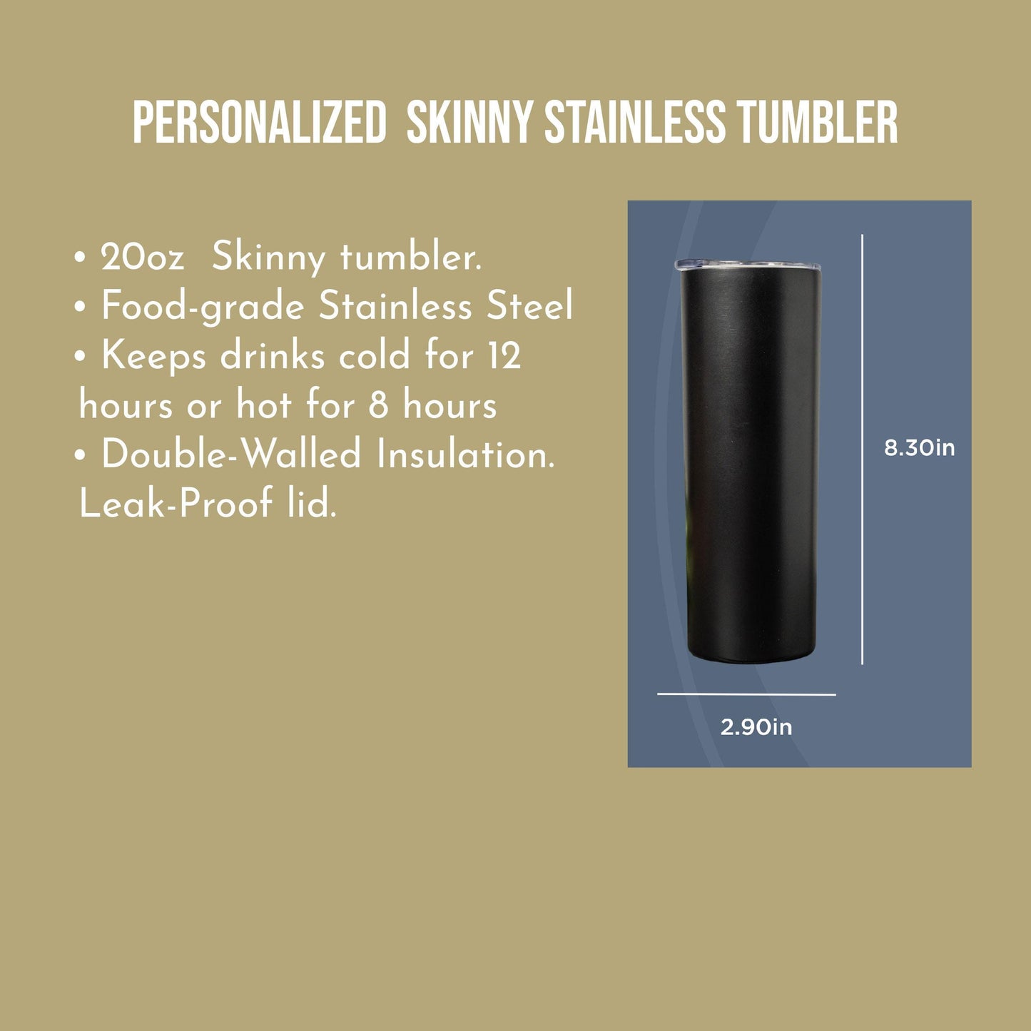 Personalized Skinny tumbler with name title, 20oz Stainless Steel Tumbler, Custom groomsman proposal gift, outdoor gift