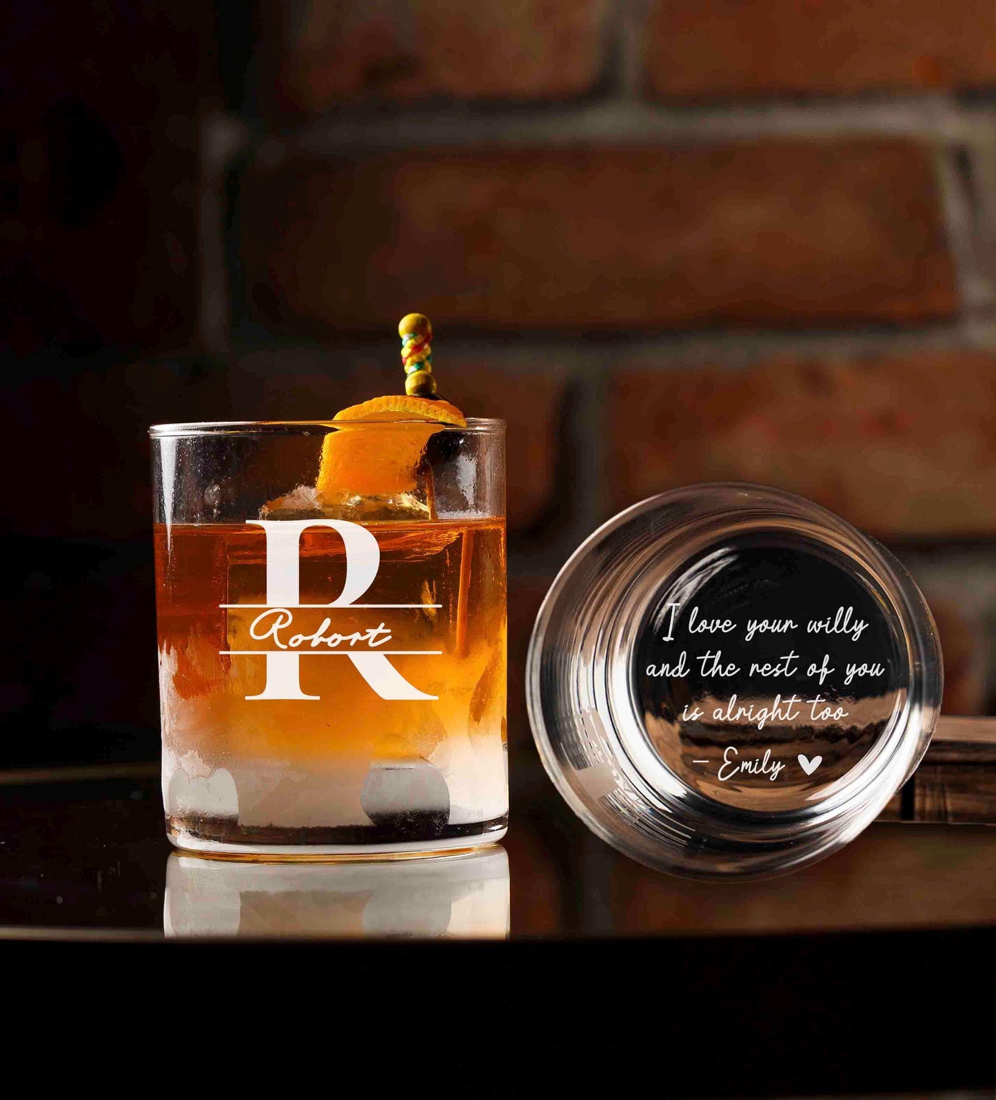 Personalized Husband Whiskey Glasses, Custom Engraved Rocks Glass, Funny Monogram Gift for Men, Boyfriend, wine, cocktail, tequila barware