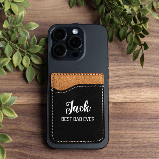 Personalized Phone Wallet Stick On Cell Phone Wallet Credit Card Holder, with Adhesive Back