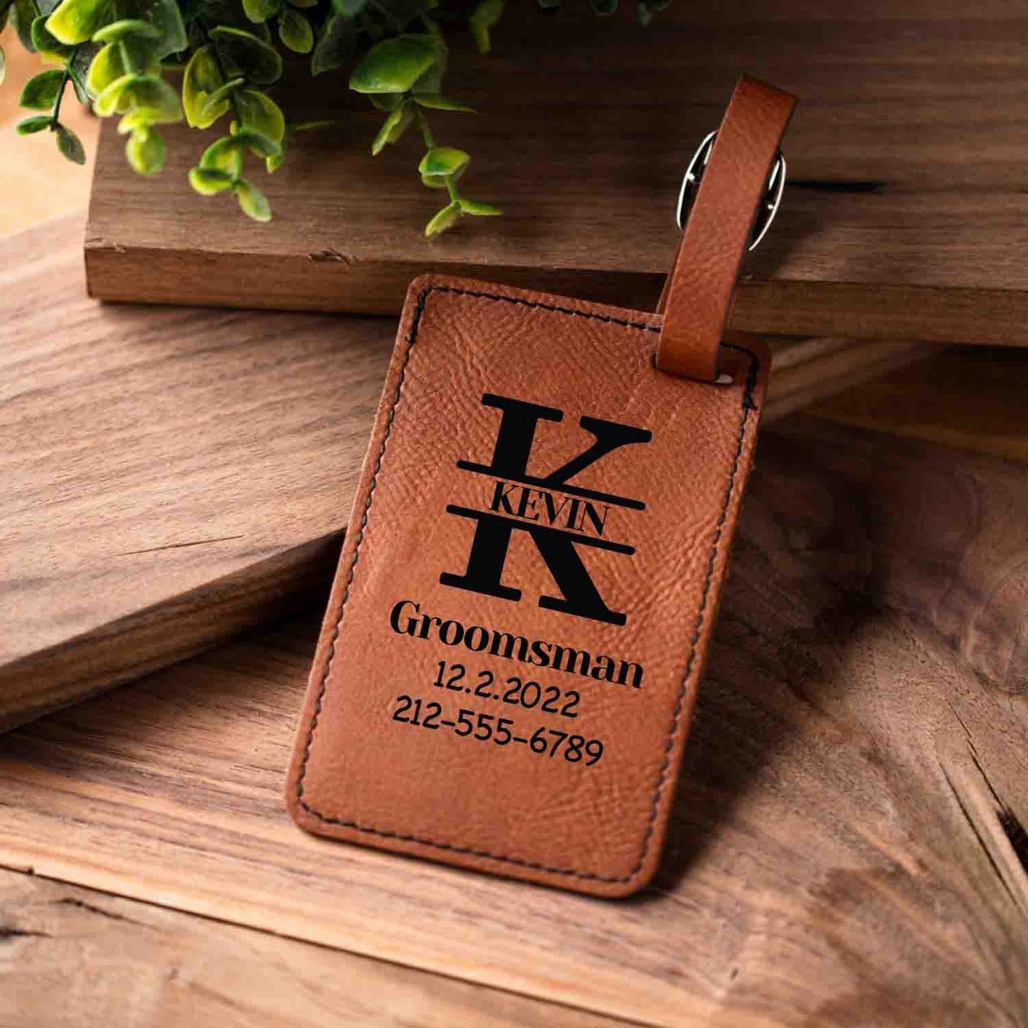 Personalized luggage tag with wedding name title, Custom groomsman proposal gift, travel outdoor gift