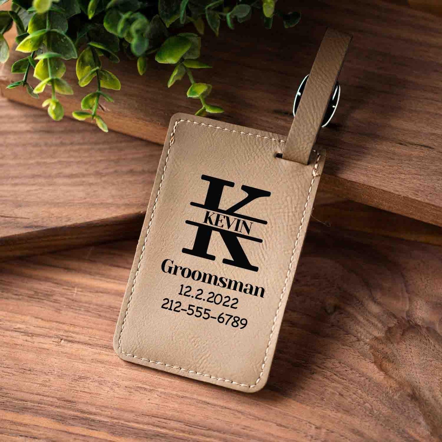 Personalized luggage tag with wedding name title, Custom groomsman proposal gift, travel outdoor gift