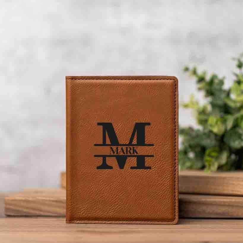 Personalized passport cover, Custom monogram initial name passport holder, Gift for outdoor, travel lover, world traveler