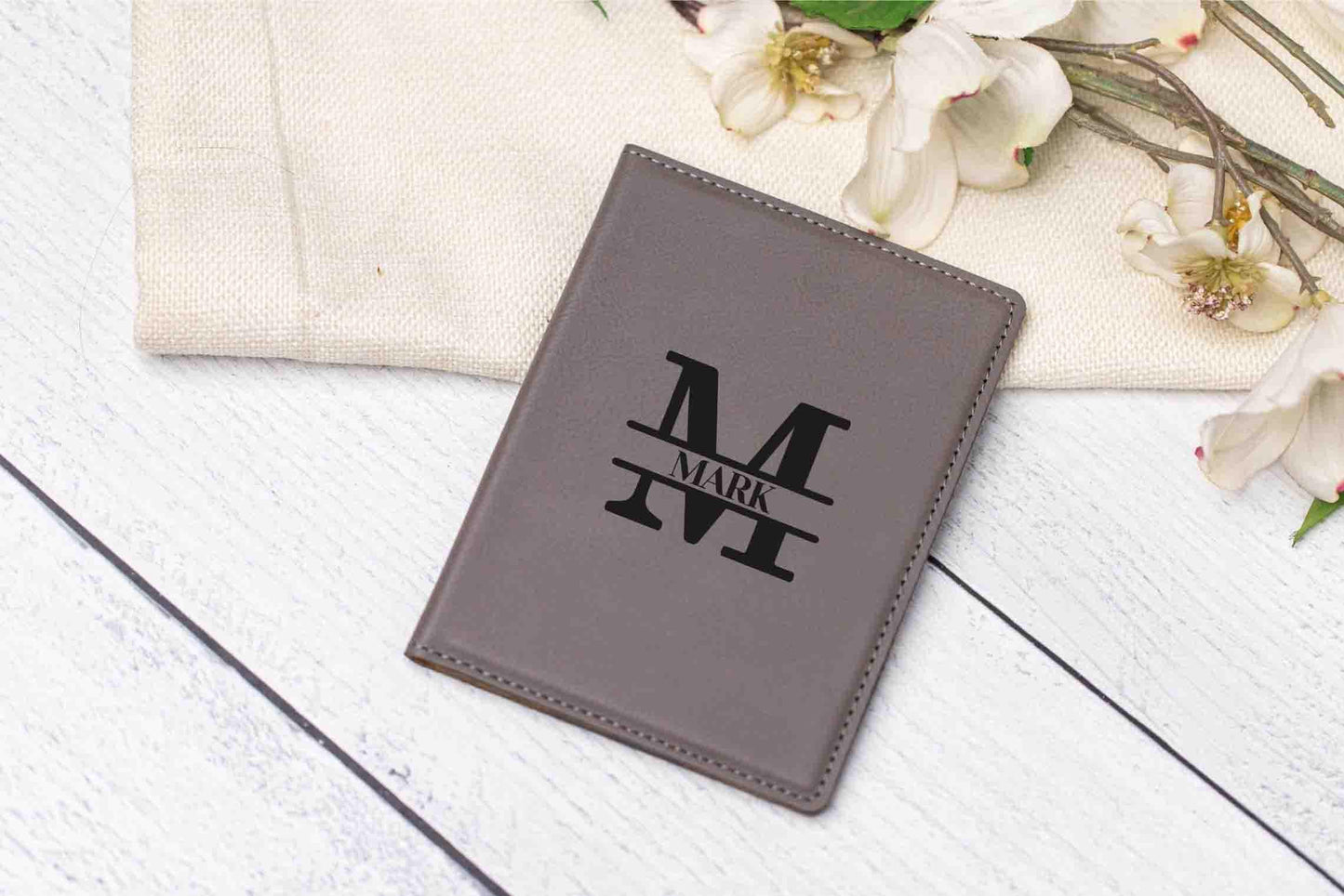 Personalized passport cover, Custom monogram initial name passport holder, Gift for outdoor, travel lover, world traveler
